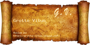 Grotte Vitus névjegykártya